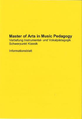 Master of Arts in Music Pedagogy