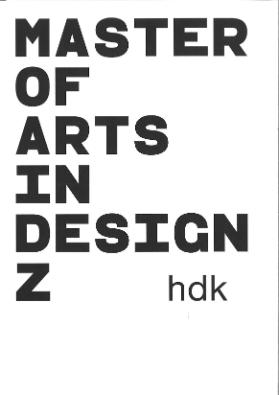 ZHdK, Master of Arts in Design