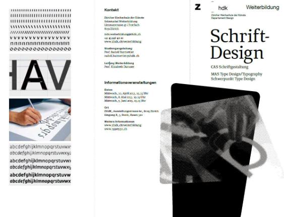 ZHdK Weiterbildung, Schrift-Design