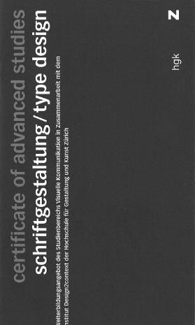 HGKZ, CAS Schriftgestaltung / Type Design