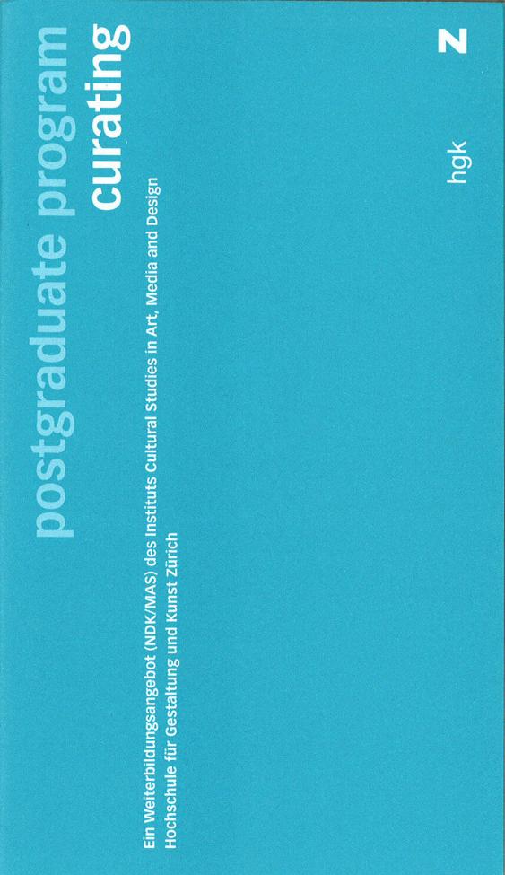 HGKZ, NDK/MAS Postgraduate Program Curating