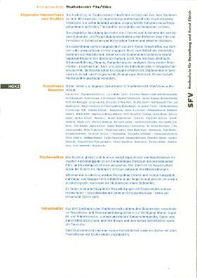 HGKZ, Informationsblatt Studienbereich Film/Video
