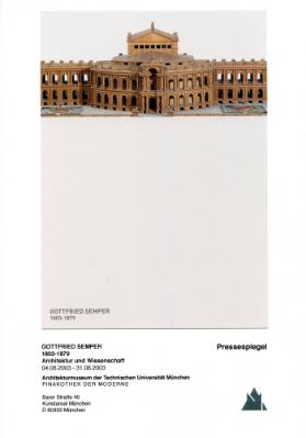Pressespiegel Ausstellung  (04.06.2003 - 31.08.2003)  Architekturmuseum der Technischen Universität München, Pinakothek der Moderne