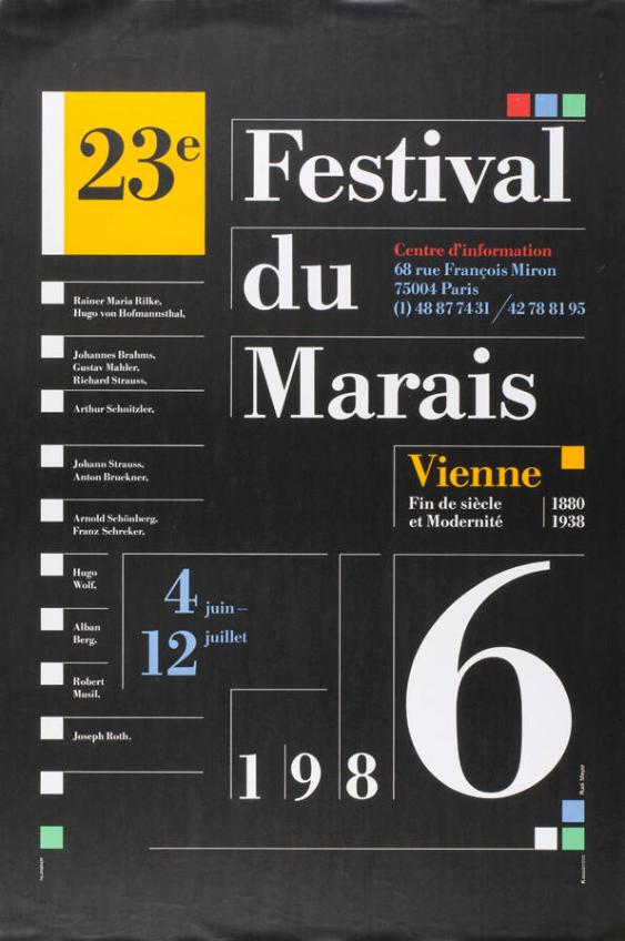 23e Festival du Marais - Vienne - Fin de siècle et modernité - 1986