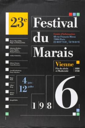 23e Festival du Marais - Vienne - Fin de siècle et modernité - 1986