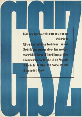 Werkstattarbeiten und Zeichnungen der Gewerbeschule der Stadt Zürich, Kunstgewerbliche Abteilung