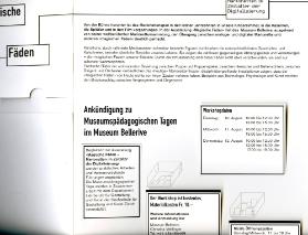 Ankündigung zu Museumspädagogischen Tagen im Museum Bellerive