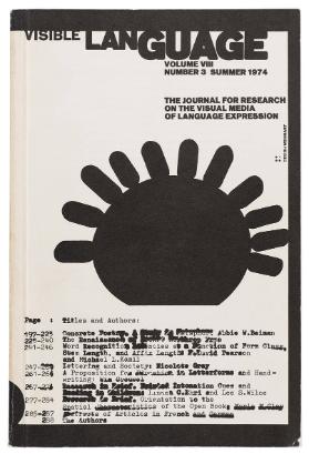 01 Wolfgang Weingart, Visible Language, Buchumschlag, 1974, Offset