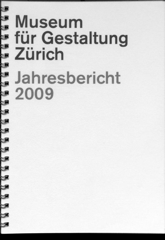 Museum für Gestaltung Zürich, Jahresbericht 2009