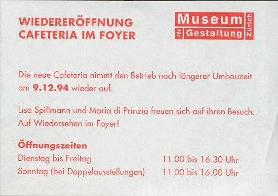 Wiedereröffnung Cafeteria im Foyer