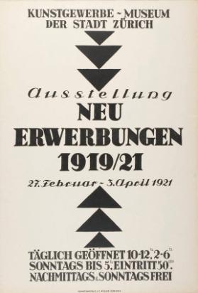 Neuerwerbungen des Museums und der Bibliothek 1919 - 1921