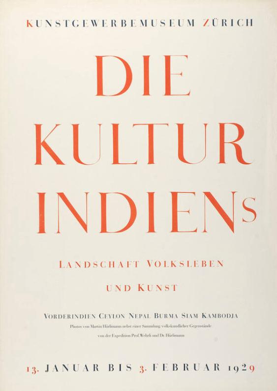 Kunstgewerbemuseum Zürich - Die Kultur Indiens - Landschaft Volksleben und Kunst