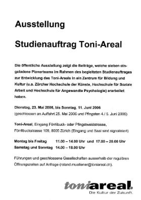 Ausstellung Studienauftrag Toni-Areal