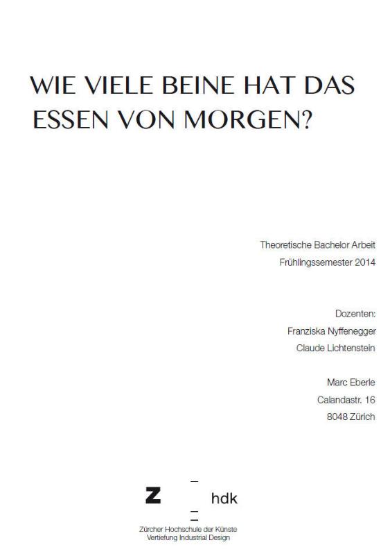 Wie viele Beine hat das Essen von morgen?