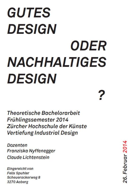 Gutes Design oder nachhaltiges Design?