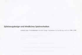 Spielzeugdesign und kindliches Spielverhalten