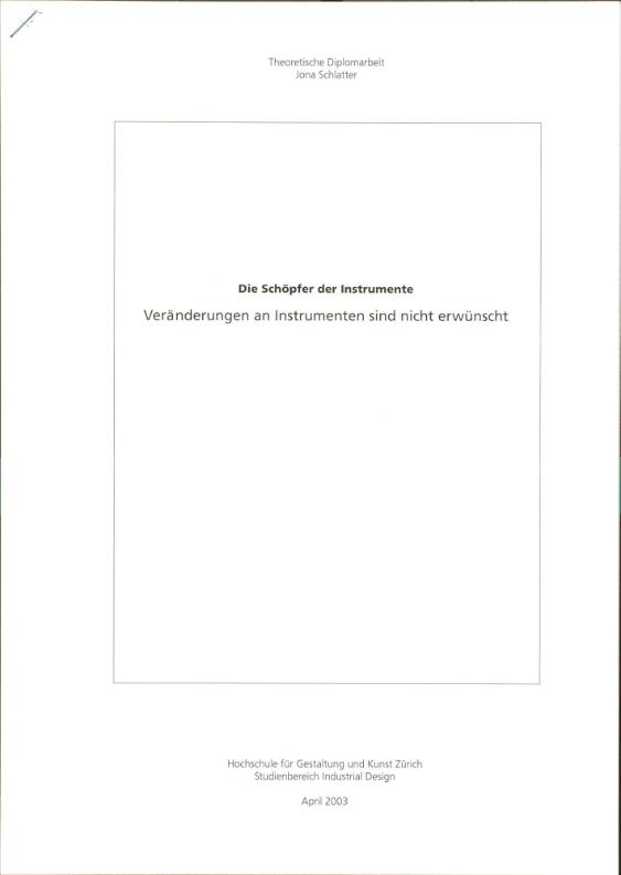 Die Schöpfer der Instrumente