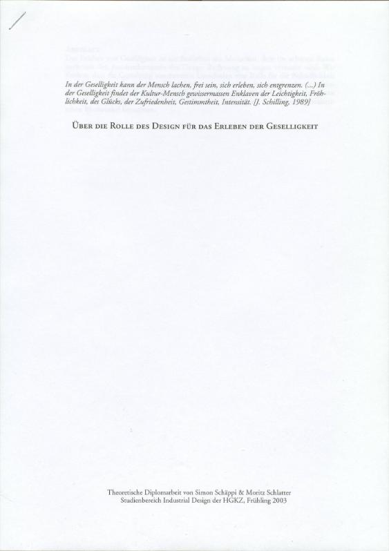 Über die Rolle des Design für das Erleben der Geselligkeit