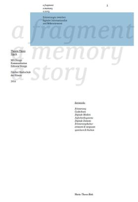a fragment - a memory  - a story