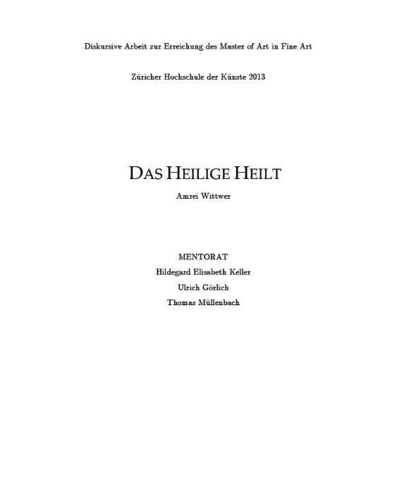 Das Heilige heilt