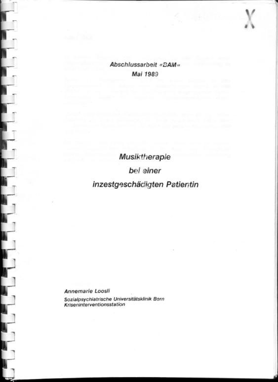 Musiktherapie bei einer inzestgeschädigten Patientin