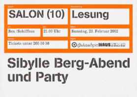 Sibylle Berg-Abend und Party