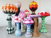 Mai Tabakian, Flower Power; 10 Skulpturen, Textil über extrudiertem Kunststoff, 2012; courtesy …