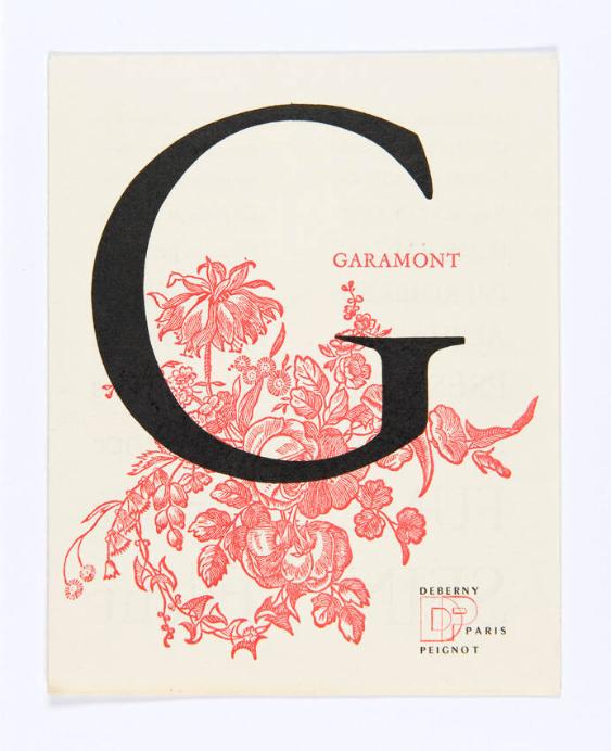 Faltblatt mit Schriftmuster Garamont