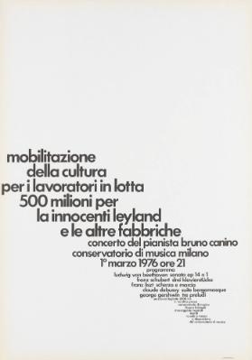 Mobilitazione della cultura per i lavoratori in lotta - 500 milioni per la innocenti Leyland e le altre fabbriche