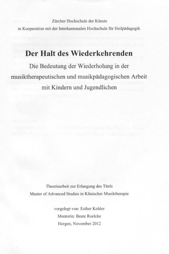 Der Halt der Wiederkehrenden