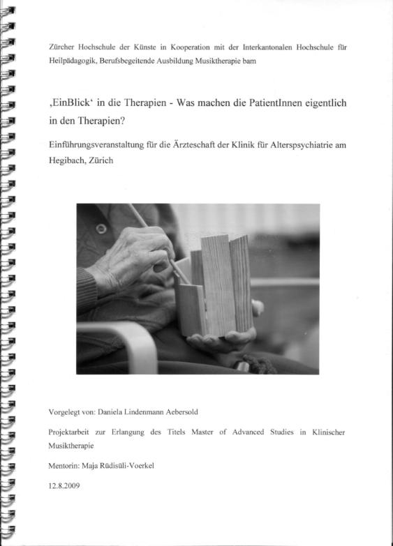 "EinBlick" in die Therapien - Was machen die PatientInnen eigentlich in den Therapien