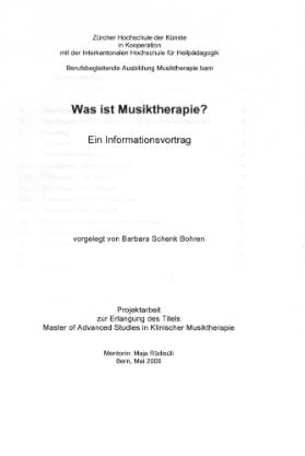 Was ist Musiktherapie?