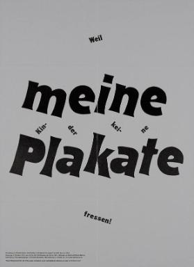 Weil meine Kinder keine Plakate fressen! Einladung zu Plattenverkauf, Werkschau und Atelierführungen