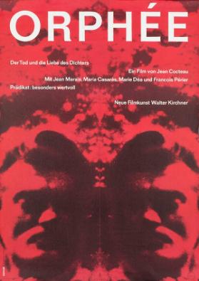 Orphée - Der Tod und die Liebe des Dichters - Ein Film von Jean Cocteau - Neue Filmkunst Walter Kirchner