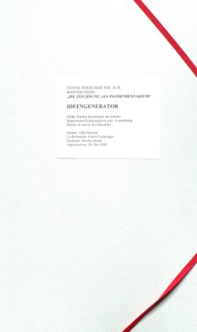 Die Zeichnung als Instrumentarium und ihre Eignung als Ideengenerator