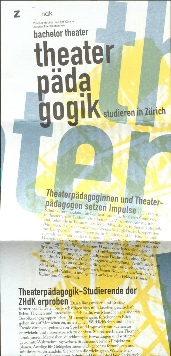Bachelor Theater, Theaterpädagogik