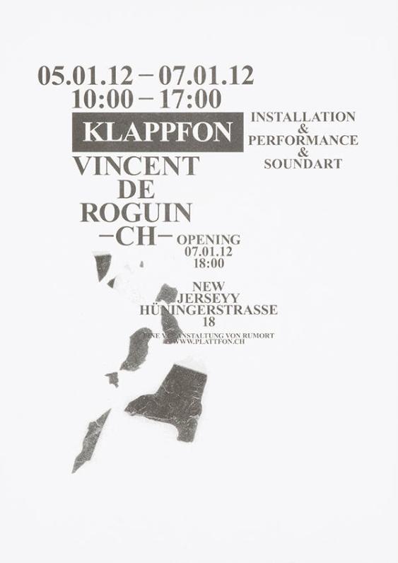 Klappfon - Vincent de Roguin - CH - Installation & Performance & Soundart - Eine Veranstaltung von Rumort