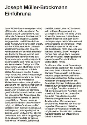 Neu in den Sammlungen – Josef Müller-Brockmann