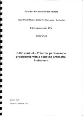 E-flat clarinet - potential performance problematic with a doubling orchestral instrument