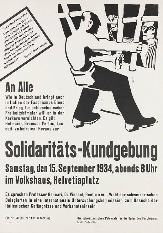 Solidaritäts-Kundgebung - Volkshaus Zürich -15.9.1934