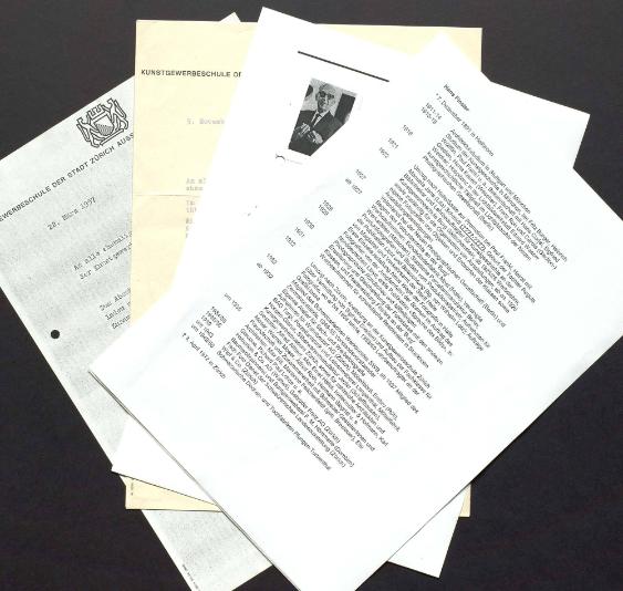 Lebenslauf und Dokumente zum 70. Geburtstag, zum Rücktritt und zum Tod von Hans Finsler