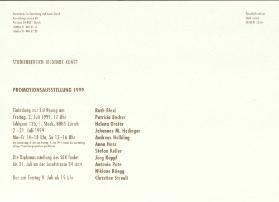 Promotionsausstellung 1999 Studienbereich Bildende Kunst