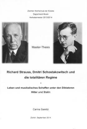 Richard Strauss, Dmitri Schostakowitsch und die totalitären Regime
