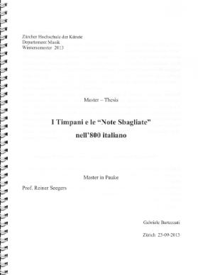 I Timpani e le "Note Sbagliate" nell' 800 italiano