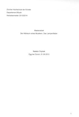 Der Albtraum eines Musikers. Das Lampenfieber.