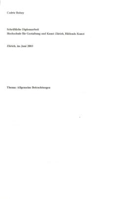 Thema: Allgemeine Betrachtungen