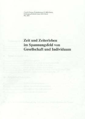 Zeit und Zeiterleben im Spannungsfeld von Gesellschaft und Individuum