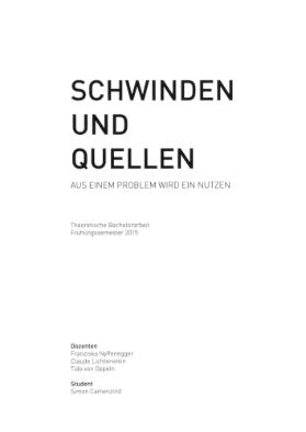 Schwinden und Quellen; Aus einem Problem wird ein Nutzen