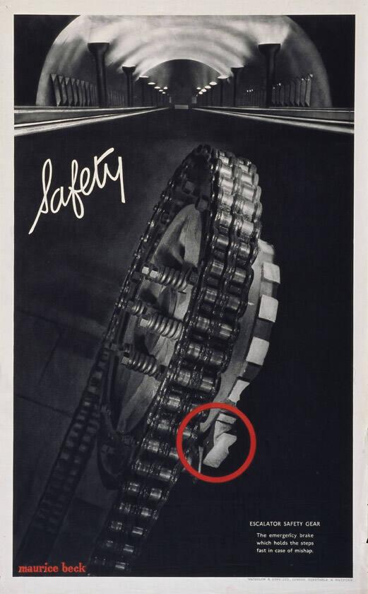 Safety - Escalator Safety Gear - The emergency brake which holds the steps fast in case of mishap.