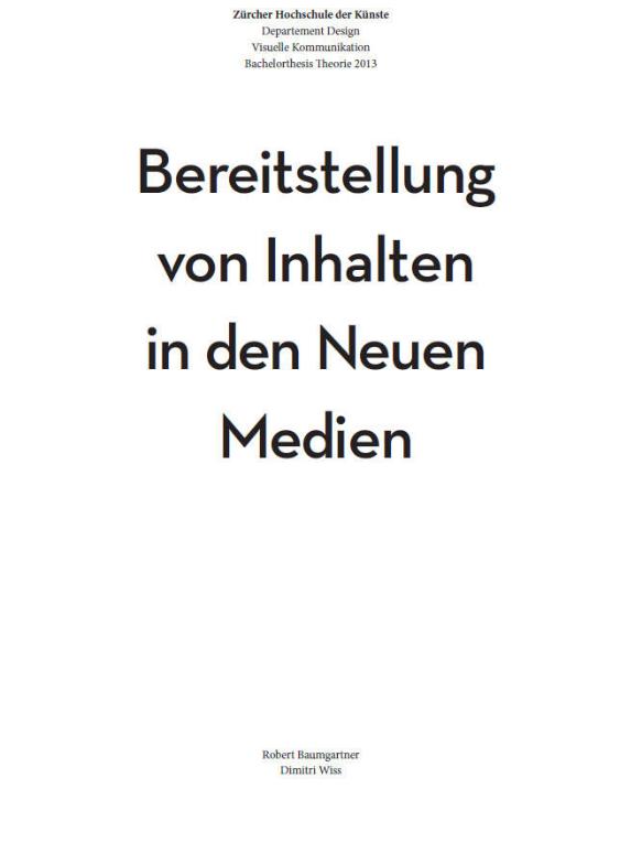 Bereitstellen von Inhalten in den Neuen Medien